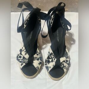 Montego Bay Club Black and Cream Espadrilles, size 8
